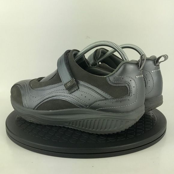 Skechers Shape Ups Mary Jane Hook & Loop Gray Comfort Shoes 24867EW Women Size 9 - Picture 7 of 12